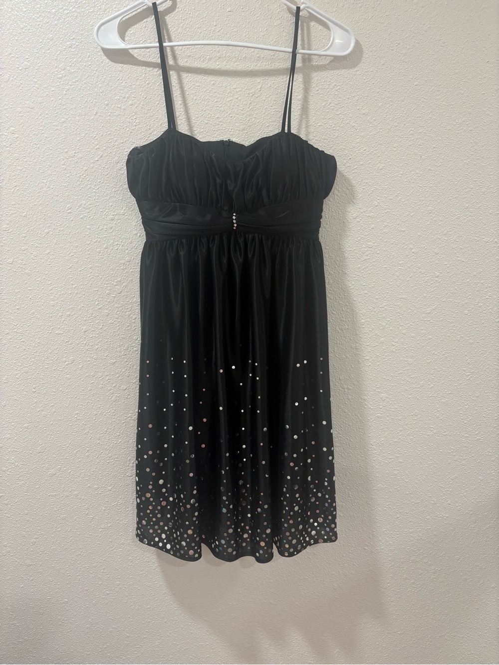 Morgan & Co. Black Cocktail Party Dress with Sequin Detail Little Black Dress